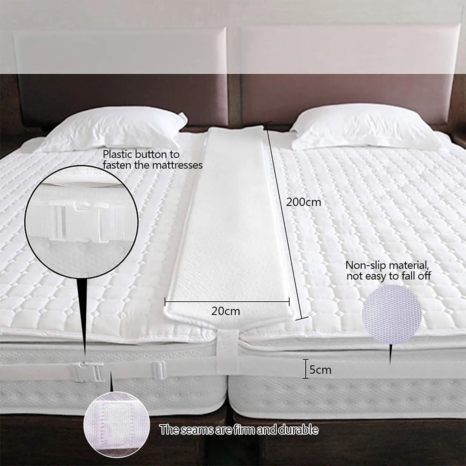 Bed Bridge Mattress Connector Twin To King Converter Kit Gap Filler Make Beds Into for Guest | Дом и сад