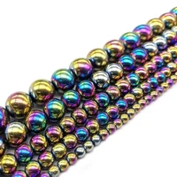 natural stone multi hematite loose round beads rainbow gallstone for women jewelry making diy necklace bracelet accessories