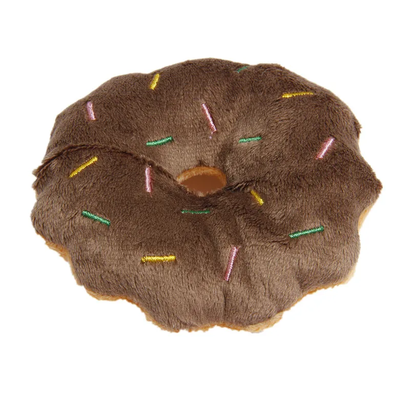 Coffee Donut 1 шт. фрукты овощи курица барабана кости пищать игрушка для Плюшевая собачка красный перец Баклажан редиска утка звучащая игрушки для домашних животных - Цвет: Coffee Donut