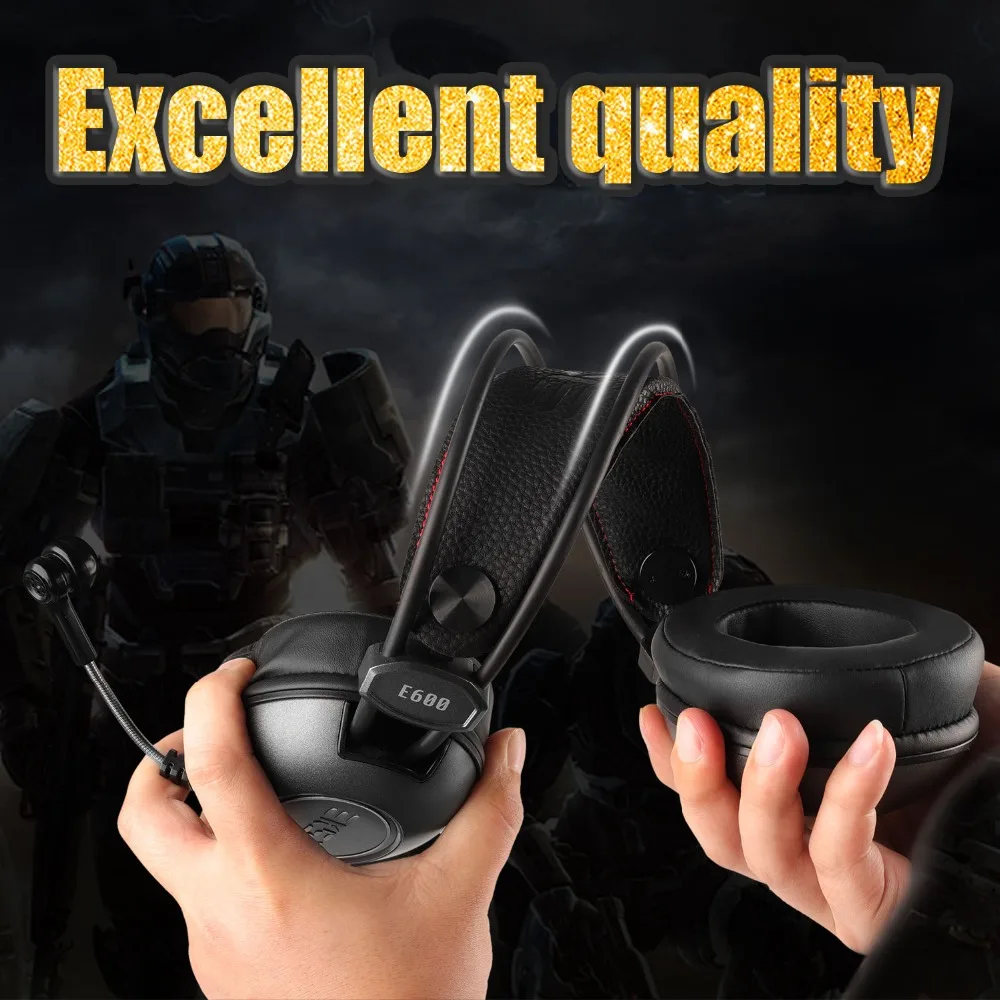 Игровые наушники EKSA Virtual 7,1/50 мм неодимовый драйвер с шумоподавлением Mic RGB Flash led игровая гарнитура для ПК/Xbox/PS4