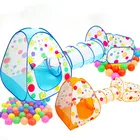 Детская палатка Три в одном, баскетбольный бассейн, туннель для ползания, игровая комната, детская игрушка для 0-3 лет + Океанский мяч