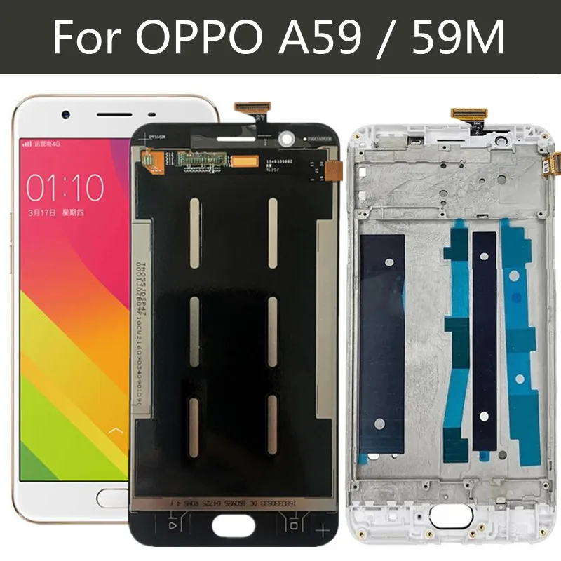 ЖК дисплей 5 дюйма для OPPO F1S A59 A1601 + сенсорный экран с рамкой дигитайзер стеклянная
