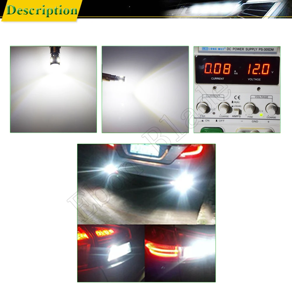 

2 x White BA9S T4W BAX9S H6W BAY9S H21W Auto LED Light Projector lens 5 SMD Bulb Indicator Reverse Side Lamp 12V 24V Car Styling