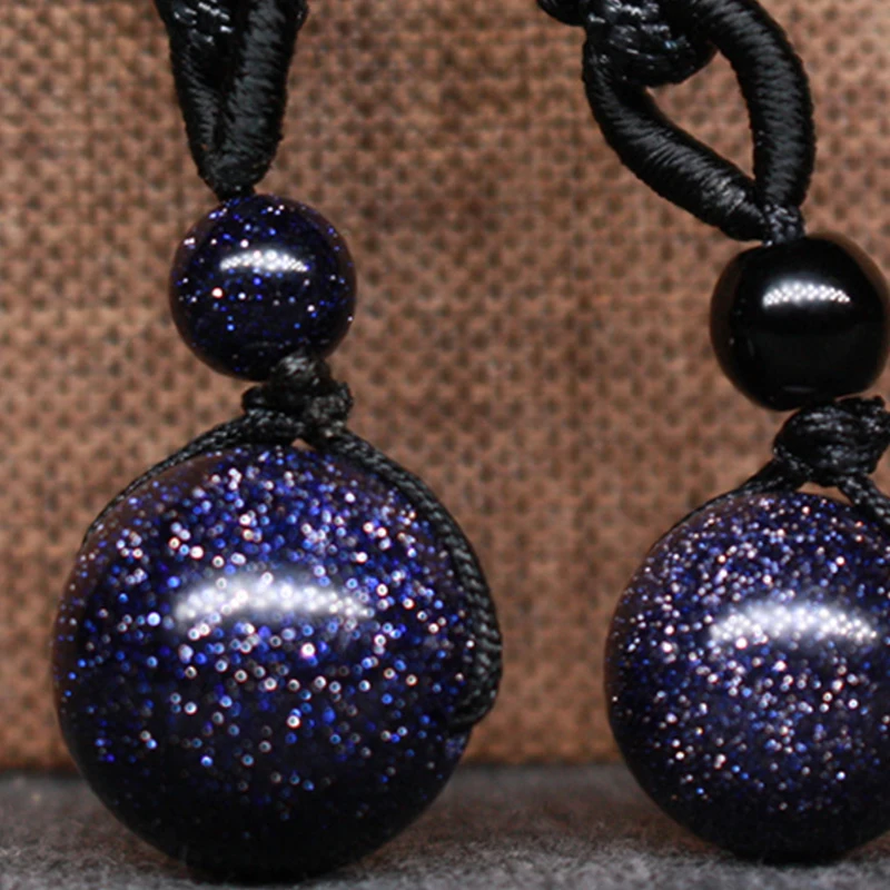 Черное обсидиановое Радужное ожерелье из бусин с шариком натурального камня