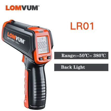 Temperature LR01 Lomvum приборы для измерения температуры Бесконтактный лазерный температурный жк-дисплей ИК инфракрасный цифровой C/F поверхностный термометр - Цвет: Temperature LR01