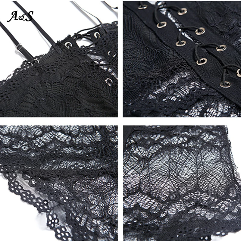 

Sexy Lace Bodysuit Women Lady Slim Sleeveless V-neck Lace-up Bodysuit Black White Party Mesh See Through Bandage Bodysuit