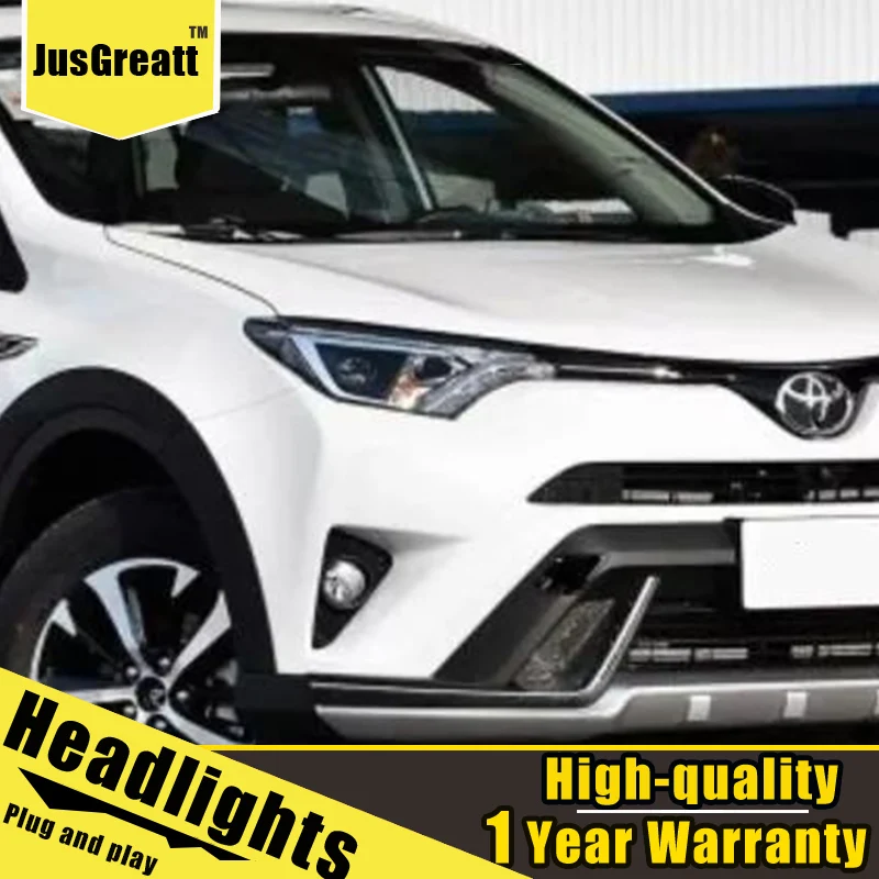 

A Pair For Toyota rav4 LED Headlights 2016-2019 HID Head Lamps Bi Xenon Beam Fog Daytime Running Lights Dynamic Turn