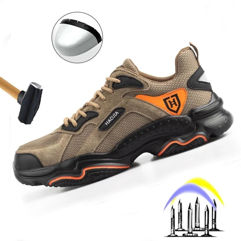 

Men's New Steel-Toed Work Boots Safety Shoes Casual Breathable Outdoor Shoes Anti-Puncture And Comfortable Industrial Boots