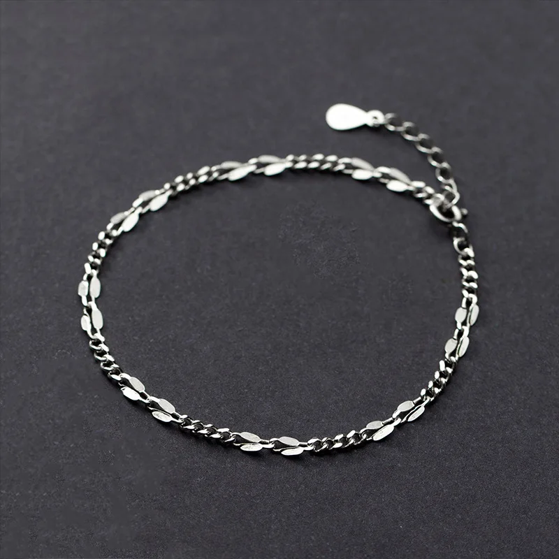 

PONYKISS Trendy S925 Sterling Silver geometry Minimlist Chain Bracelets Women Anniversary Delicate Accessory Romantic Gift