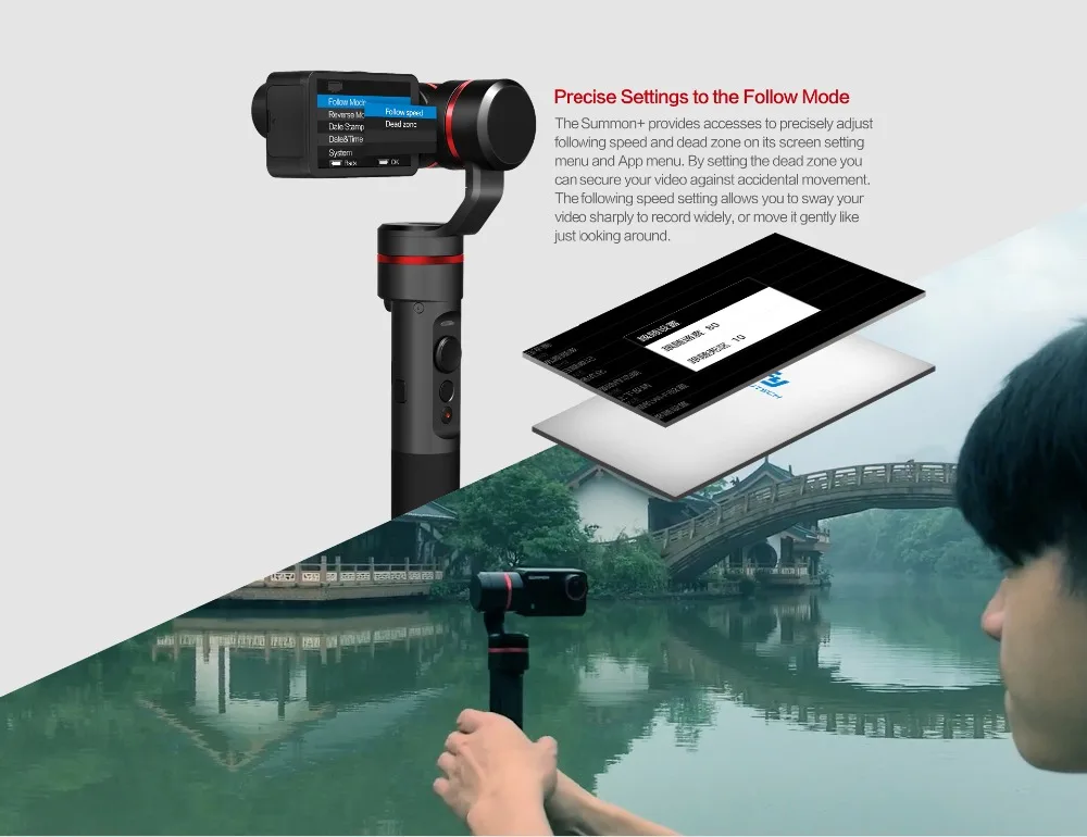 FeiyuTech Feiyu Summon Plus камера Gimbal Бесщеточный Стабилизатор 2,0 дюймов дисплей светодиодный светильник с 4K 1080P Экшн-камера