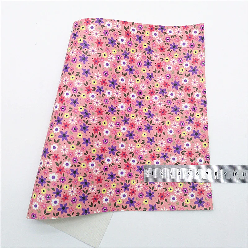 Радужные полосы блестящая кожа сердца цветы звезды принт синтетическая замша