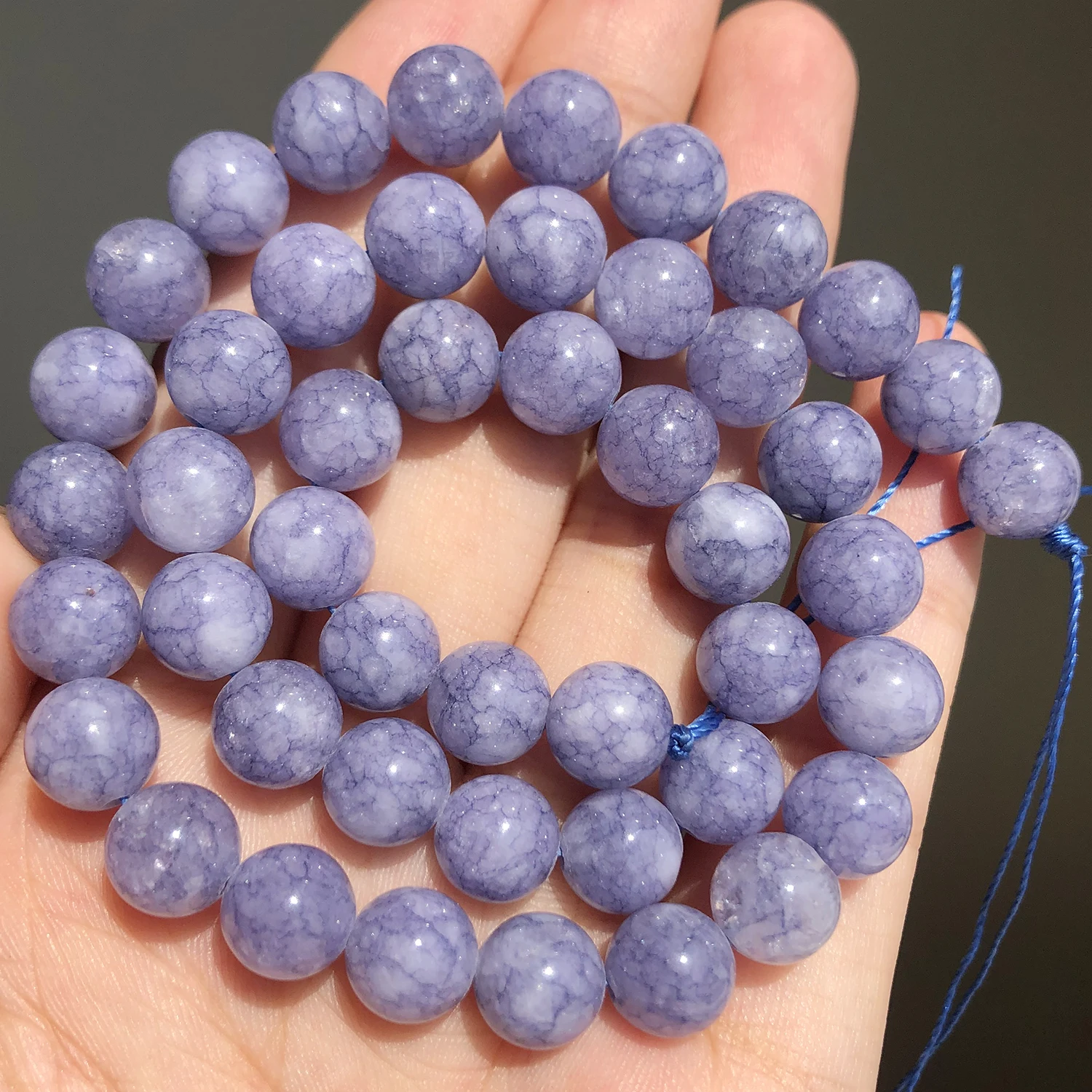 

Natural Stone Beads Blue Angelite Round Loose Spacer Beads for Jewelry Making Diy Bracelet Necklace 15" Strands 6/8/10/12mm