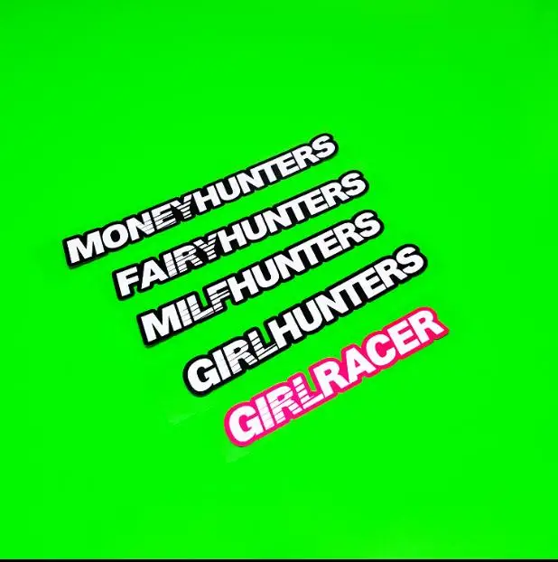 Money Hunter Girl Race забавные слова Автомобильная наклейка светоотражающая