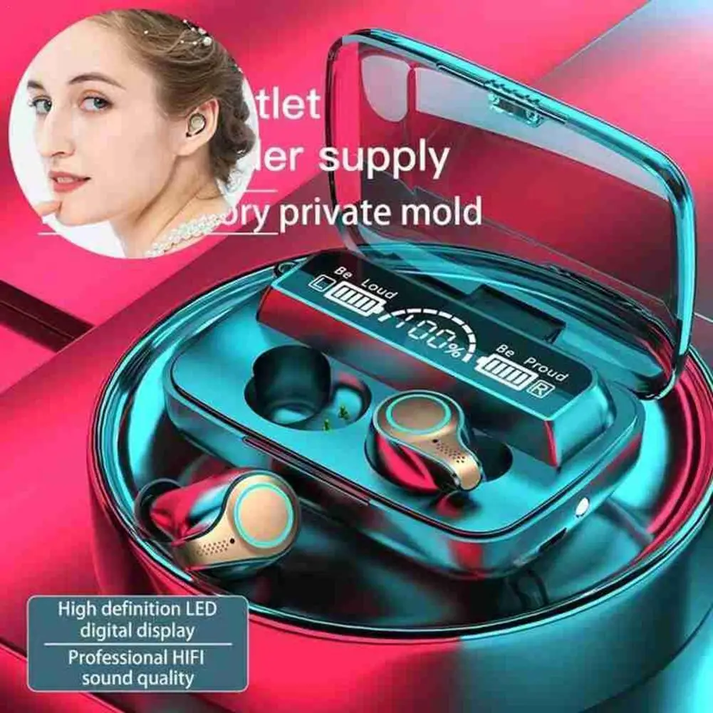 

3500mAh M18 Bluetooth Wireless Headset Headphones Stereo Charging Box Waterproof