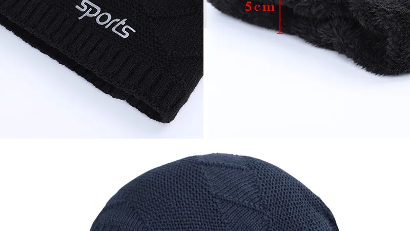 Новая модная зимняя мужская шапка, зимние женские шапки skullies, теплая утолщенная шапка, вязаная шапочка, комплект из 2 предметов, мужская шапка