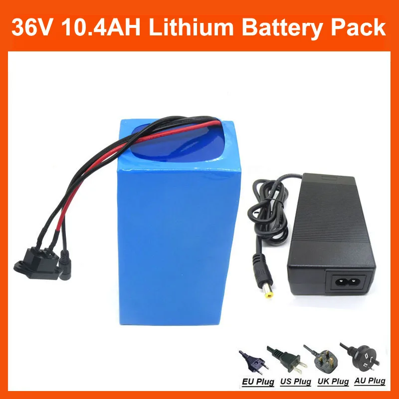 

250W 350W 36V Electric Bike battery Pack 10S4P 36V 10AH Lithium ion Batterie 36V 10S 500W E-Bike Akku 42V 2A charger
