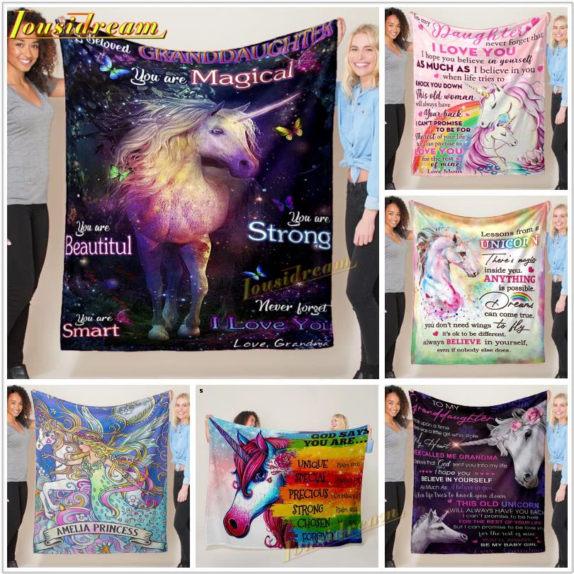 Фланелевое Одеяло с милым единорогом офисное покрывало диван прочный декор для