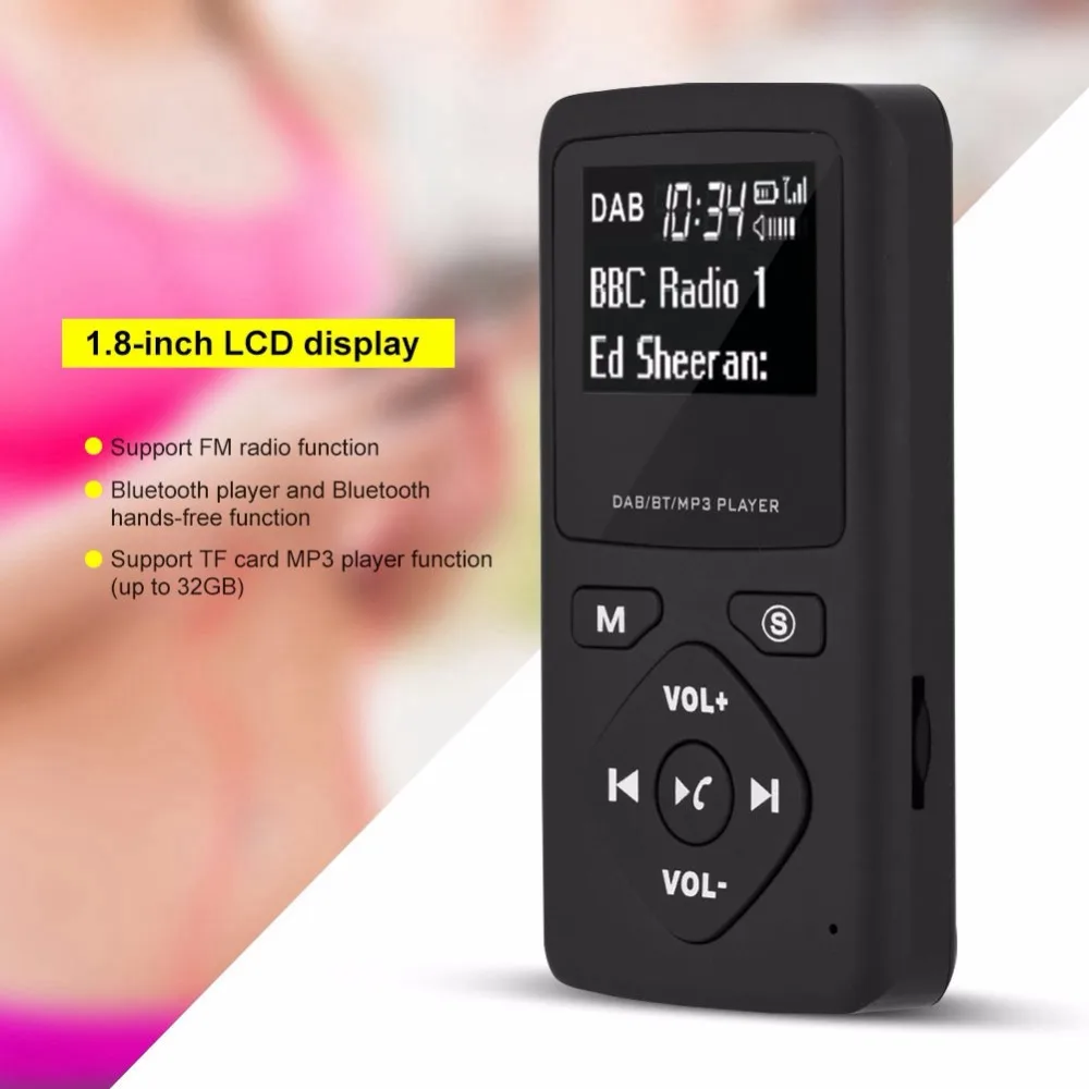 Портативный карманный цифровой радиоприемник DAB/DAB + Bluetooth 4 0 ЖК-экран плееры с