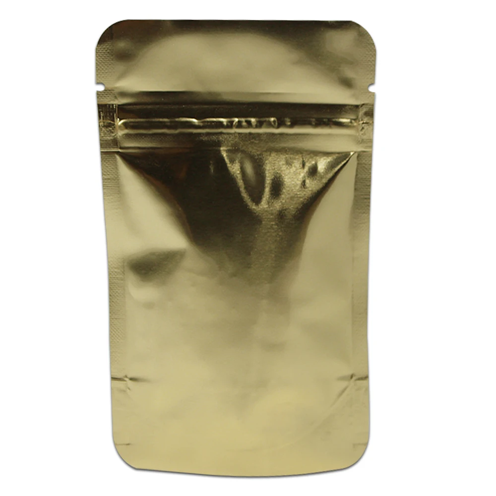 50 шт. застежка молния чистый алюминий фольга прозрачный золотой пакет для