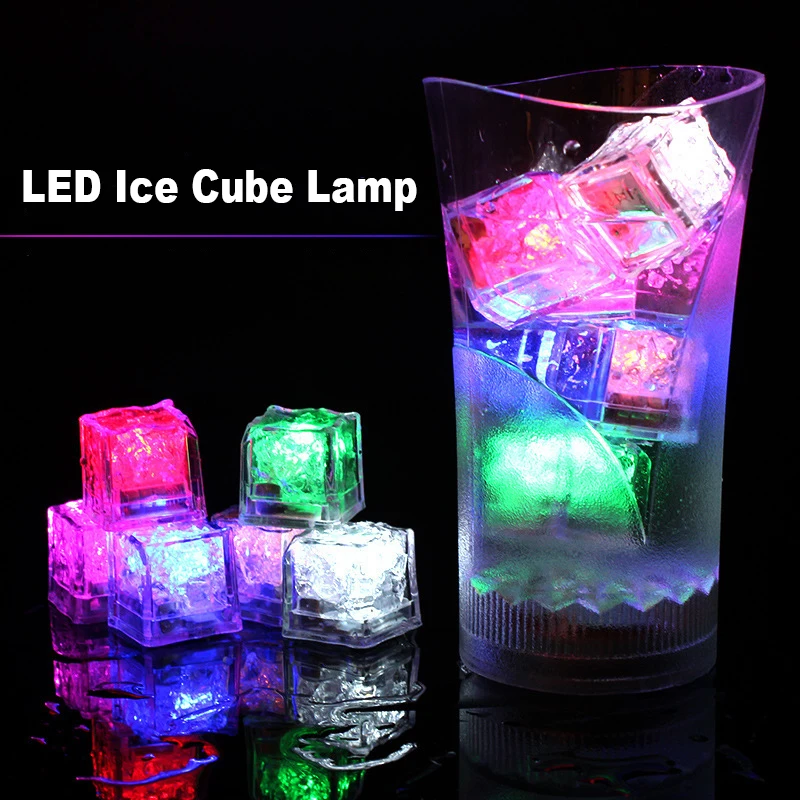 LED Ice Cubes Glowing Party Ball Flash Light Luminous Neon Wedding Festival Christmas Bar Wine Glass Decoration Supplies | Дом и сад