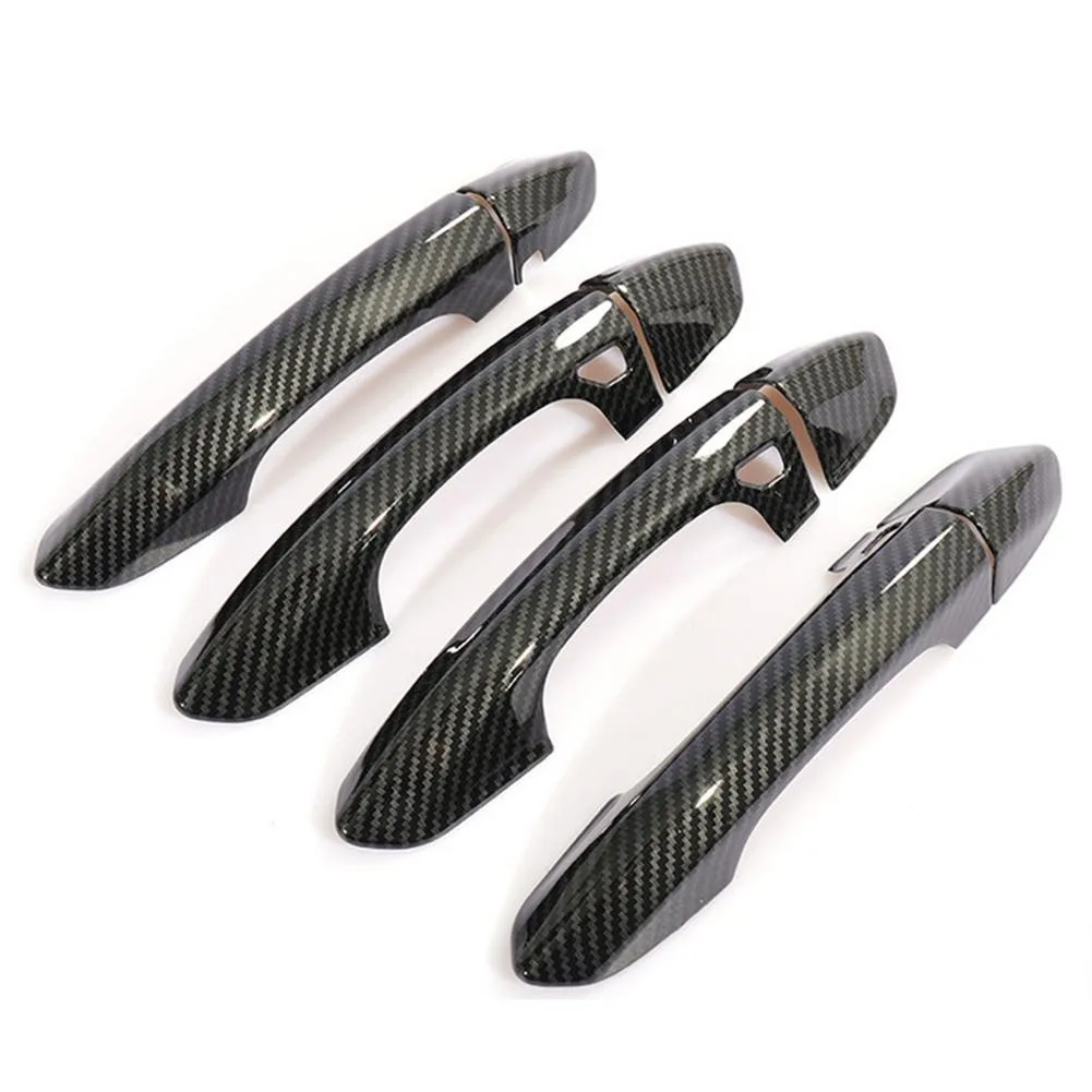 

4 Pcs High Quality ABS Handle Cover For 2015-2020 Ford Mustang ABS Carbon Fiber Outer Door Handle Cover Trim