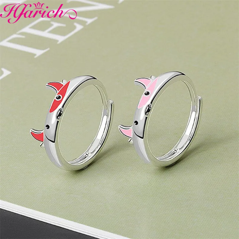 Мультяшное кольцо с животными модное милое розово-красное рогом быка для женщин