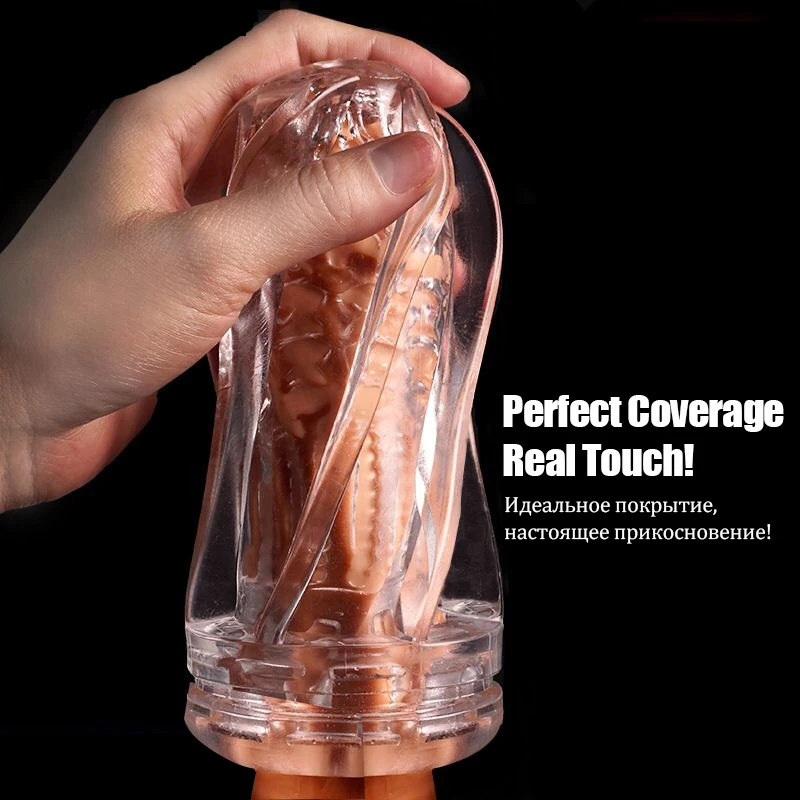 Мужской мастурбатор чашка секс-игрушки искусственная прозрачная настоящая