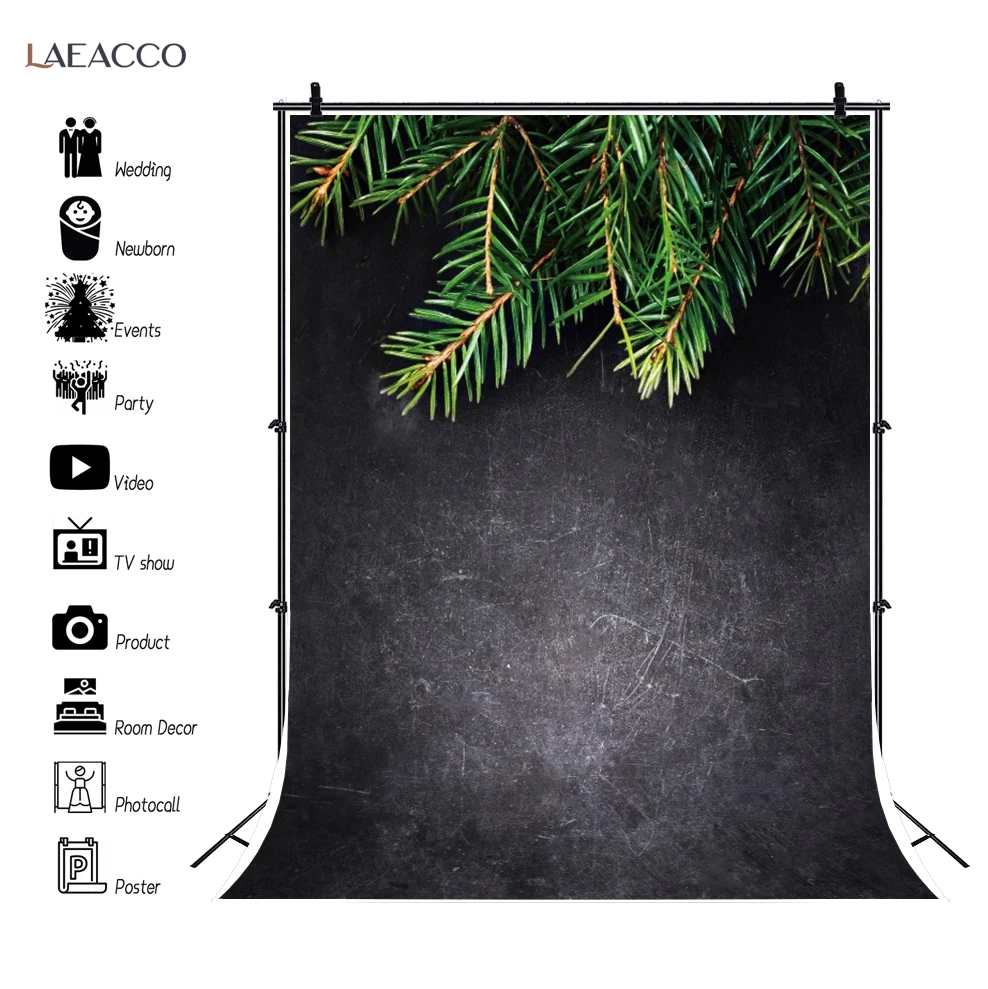 Laeacco тёмный градиентный однотонный зимний сосна кукла животное узор фото фон