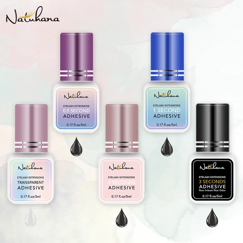 NATUHANA 5ml 1 seconde séchage rapide forte colle d'extension de faux cils rétention adhésive 5-7 semaines colle à cils de vison à faible odeur