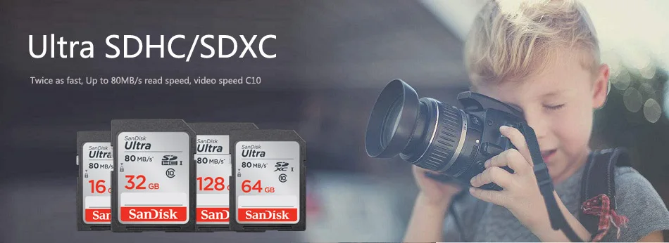 SanDisk, SD карта, 128 ГБ, 64 ГБ, 32 ГБ, 16 ГБ, microSDHC, SDXC, UHS-I, карта памяти, micro SD карта, TF карта, класс 10, U3, для камеры, SDUNC
