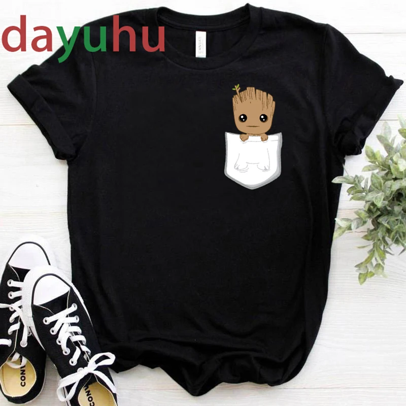 Футболка с милым принтом Bady Groot топ унисекс топы для мужчин и женщин футболка