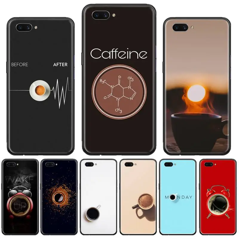 

Coffee funny design Chemistry Alarm clock Phone Case For OPPO F 1S 7 9 K1 A77 F3 RENO F11 A5 A9 2020 A73S R15 REALME PRO cover