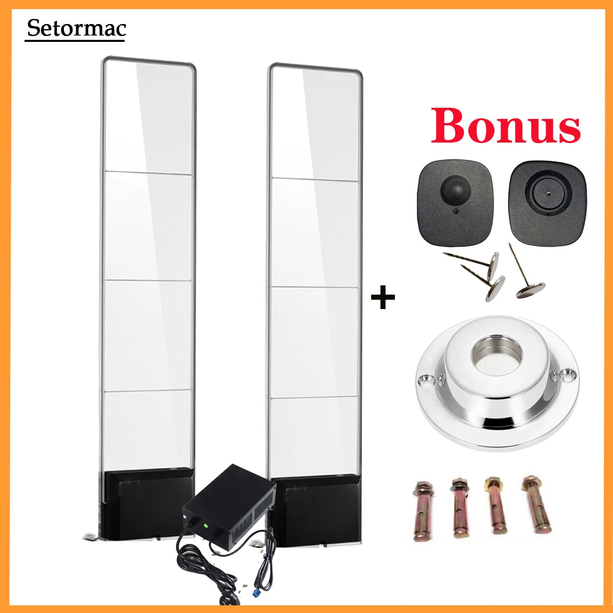 

,Retail Security Sensor RF8.2Mhz EAS System+Security Tag 100 Piece+1Tag Remover Magnet1pcs Anti Shoplifting System