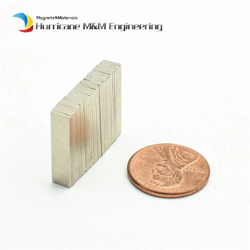 Неодимовый магнитный Блок 20x5x1 мм NdFeB сильные мощные магниты магнитная мешалка N35 Перманентная магнетия для удержания инструмента 20 шт