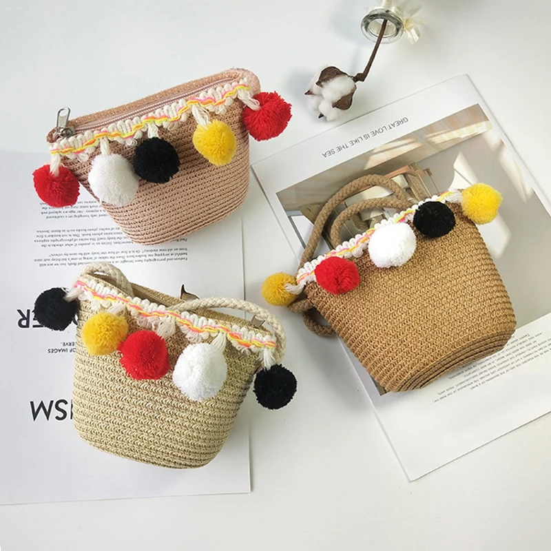 2020 новая детская соломенная сумка через плечо для девочек милая портативная