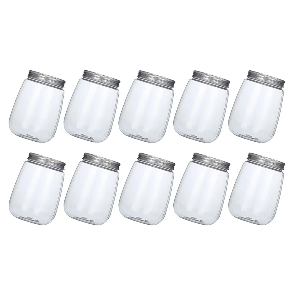 

10Pcs Take-out Drink Cups Practical Water Cups Transparent Glass