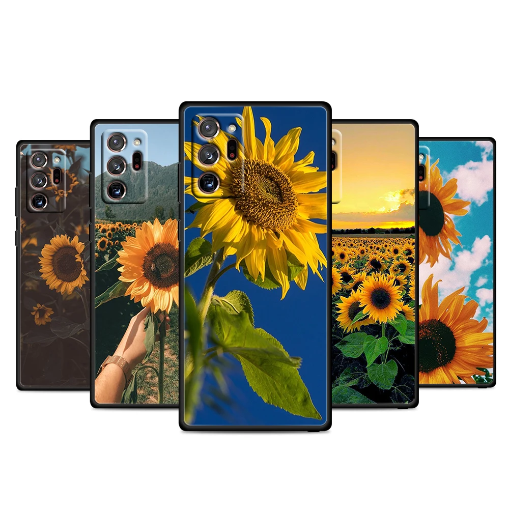 

Sunflower Flower Helianthus for Samsung Galaxy Note 20 10 9 8 M52 M21 F22 M32 A32 F42 F52 M12 M62 M01 M02 Black Phone Case