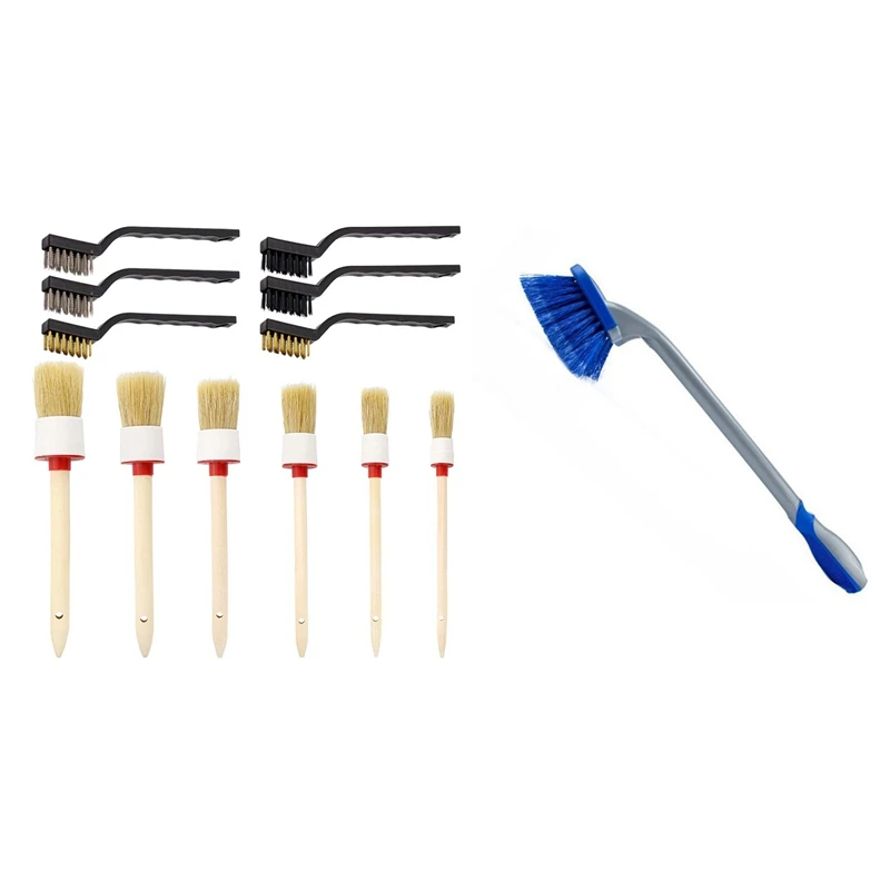 

Detailing Brush Set, 12 Packs Master Detailing Brush & Car Wash Beauty Care Cleaning Tool Tire Wheel Long Handle Brush