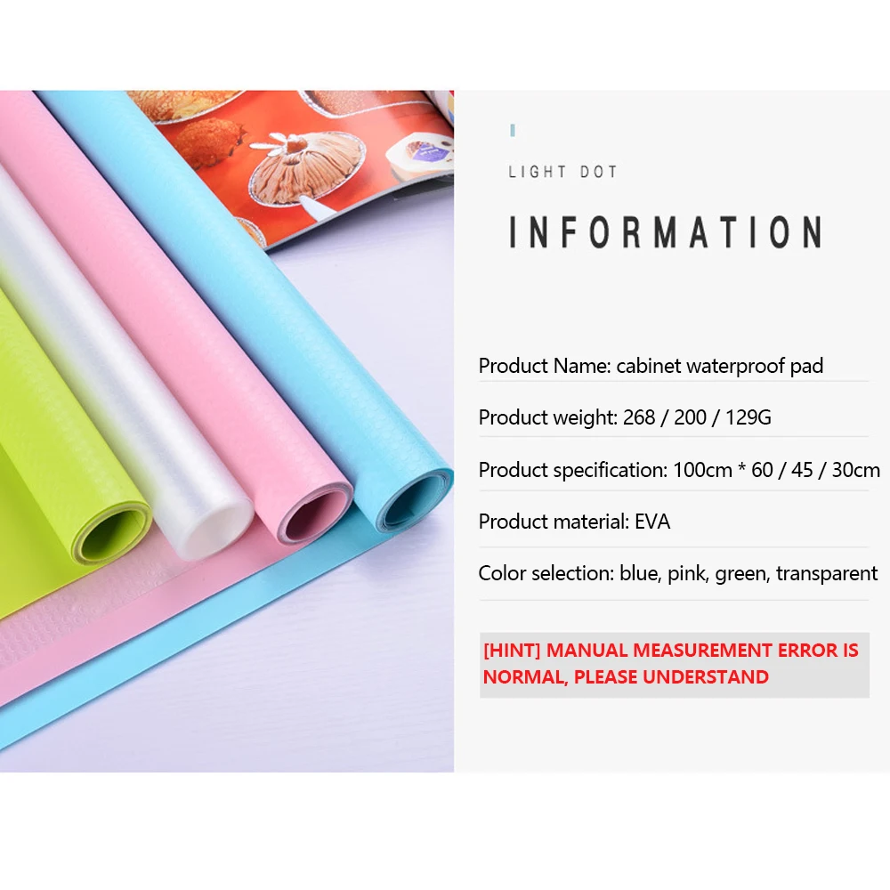 

Reusable Shelf Liner Contact Paper Cabinet Mat Drawer Mat Moisture-Proof Waterproof Dust Proof Non-Slip Tableware Pad