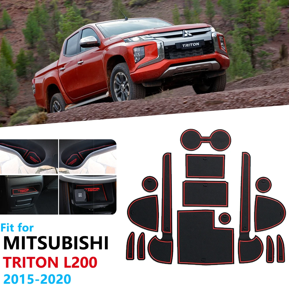 Противоскользящий резиновый коврик для дверей Mitsubishi L200 Triton Strada Strakar Fiat Fullback RAM