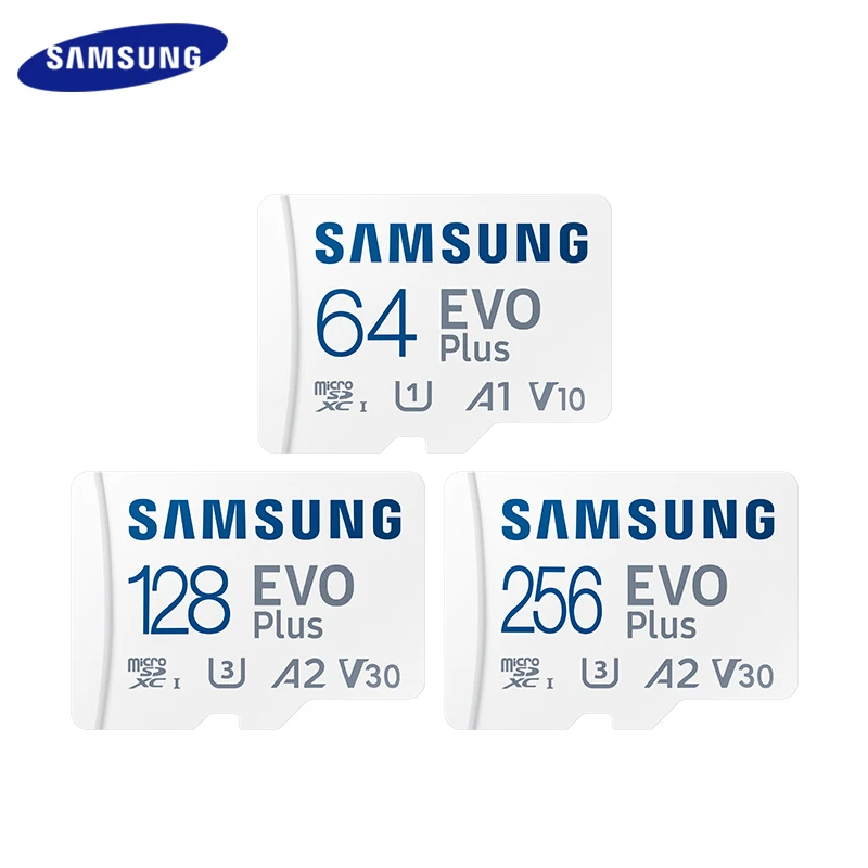 

100% Original Samsung Memory Card EVO PLUS 128GB 256GB U3 Reading Speed 100M/s Micro SD Card Class 10 64GB U1 UHS-I TF Card