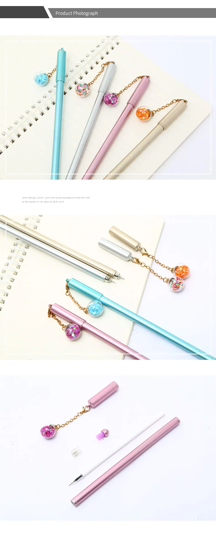 12 шт./компл. креативные милые шар геля подвеска pens синие чернила Kawaii магазина канцелярских принадлежностей вещь Карандаш Чехол сумка Школа Материал стационарный