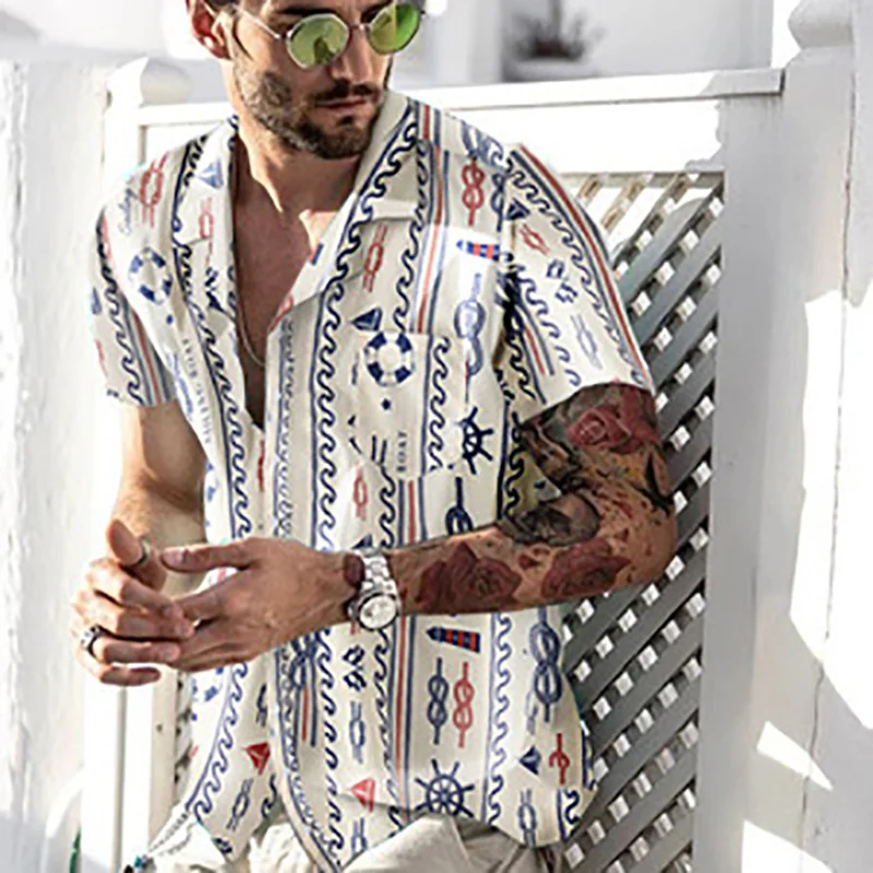 

2021 Men's Relaxed Casual Trend Printed Short Sleeve Shirt