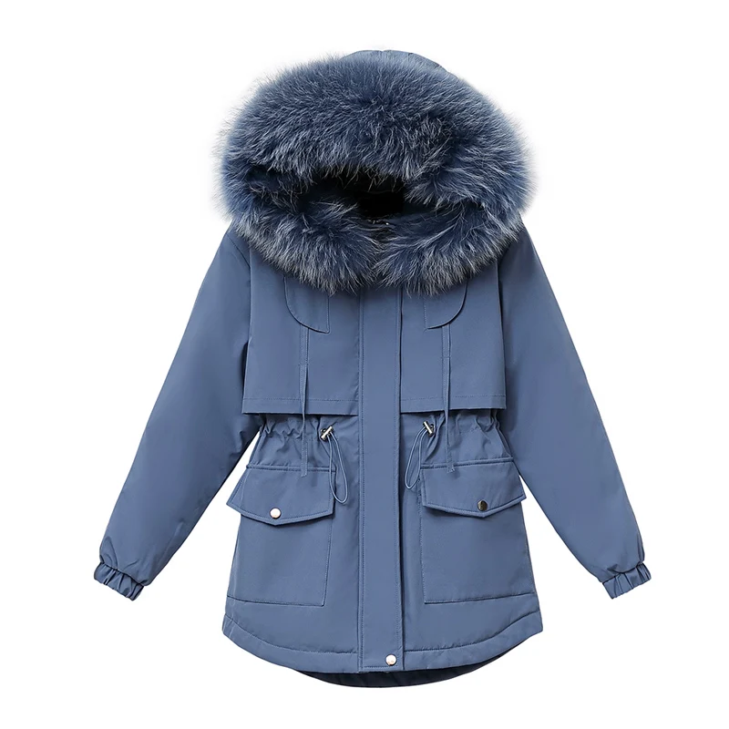

Short Hooded Parka With Fur Collar 2020 New Winter Jacket Women Cusual Cotton Liner Parker Parkas Coat Female Thick Warm