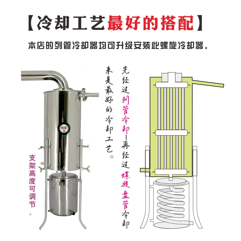 安い スパイラルクーラーコールドとホット水の交換蒸留機器結露