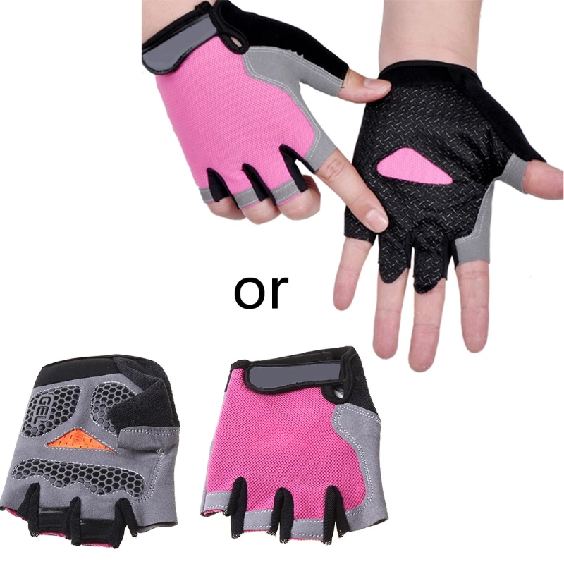 A5KC Silicone MTB Road Riding Gloves Anti-slip Anti-sweat Half Finger Camping Hiking Gym Fitness Sports Bike | Спорт и развлечения