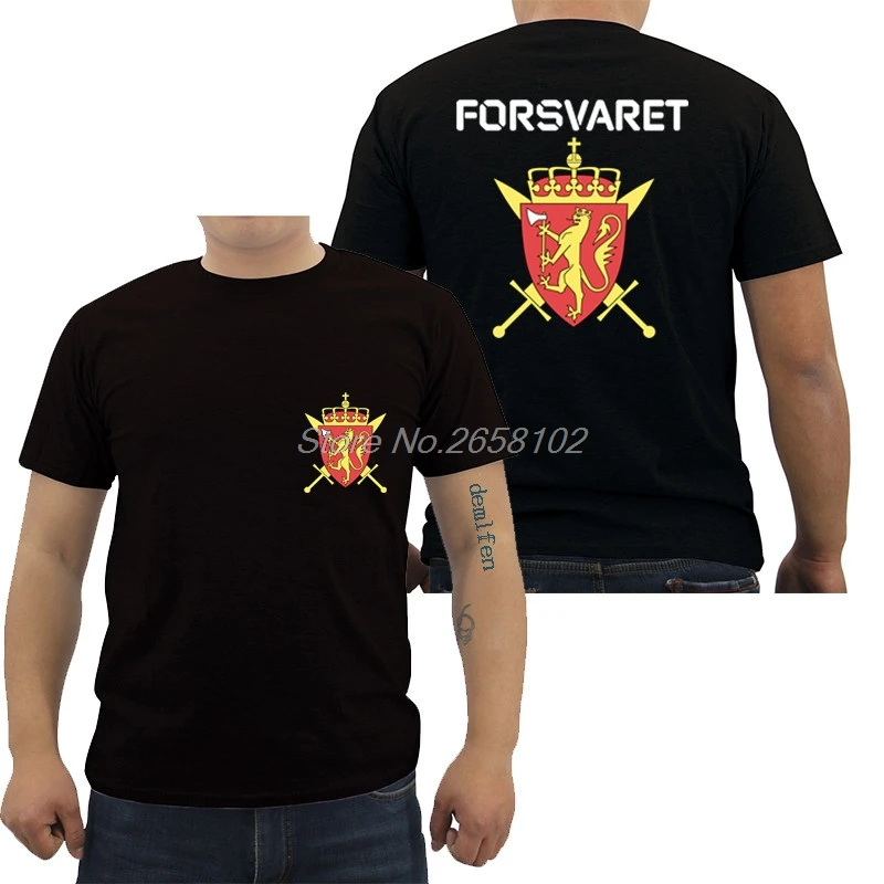 Модная новинка норвежская армейский спецназ Forsvaret черная футболка мужская