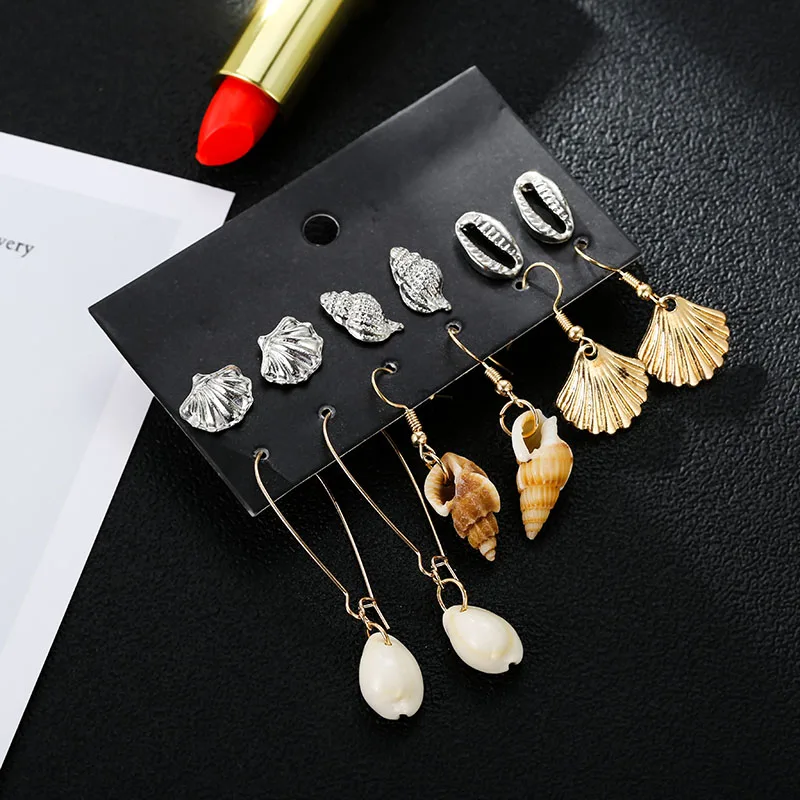 Новые модные висячие серьги-подвески из натуральной раковины для женщин