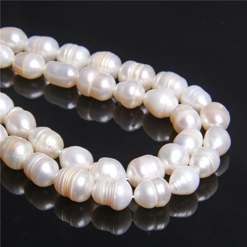 

100% Natural Freshwater Pearl White Rice Shape Pearls Loose Beads For Jewelry Making DIY Bracelet Necklace 14" Strand Wholesale