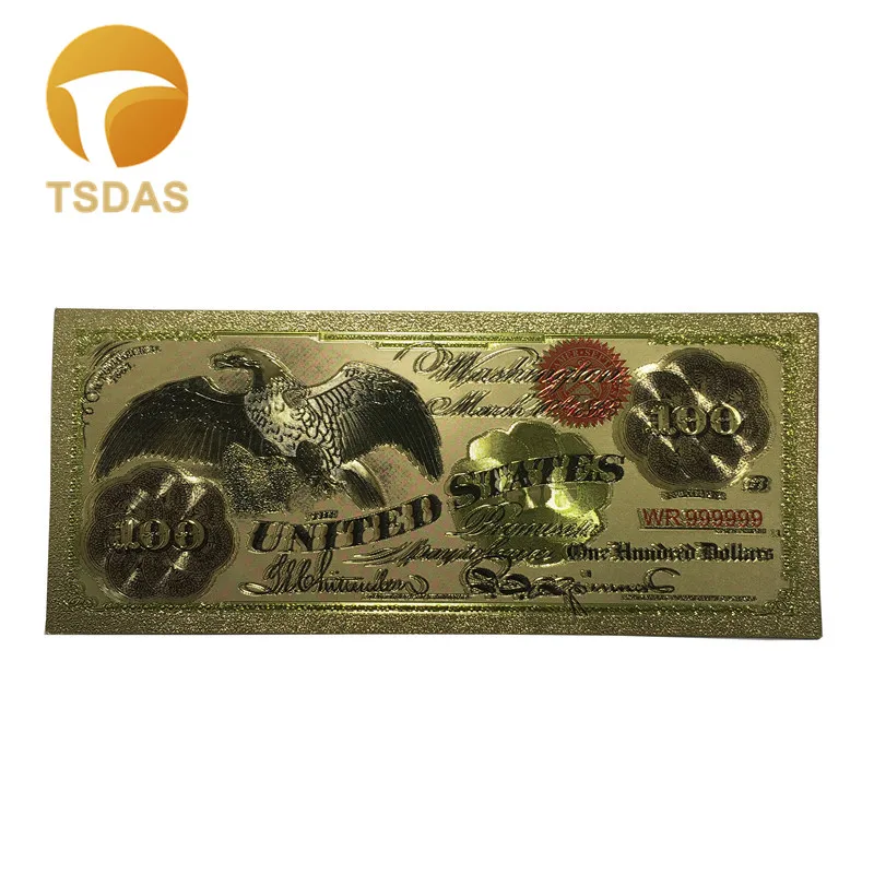 Высокое качество Золотая банкнота 1863 года $100 Орел доллар США Note 24k позолоченная 10
